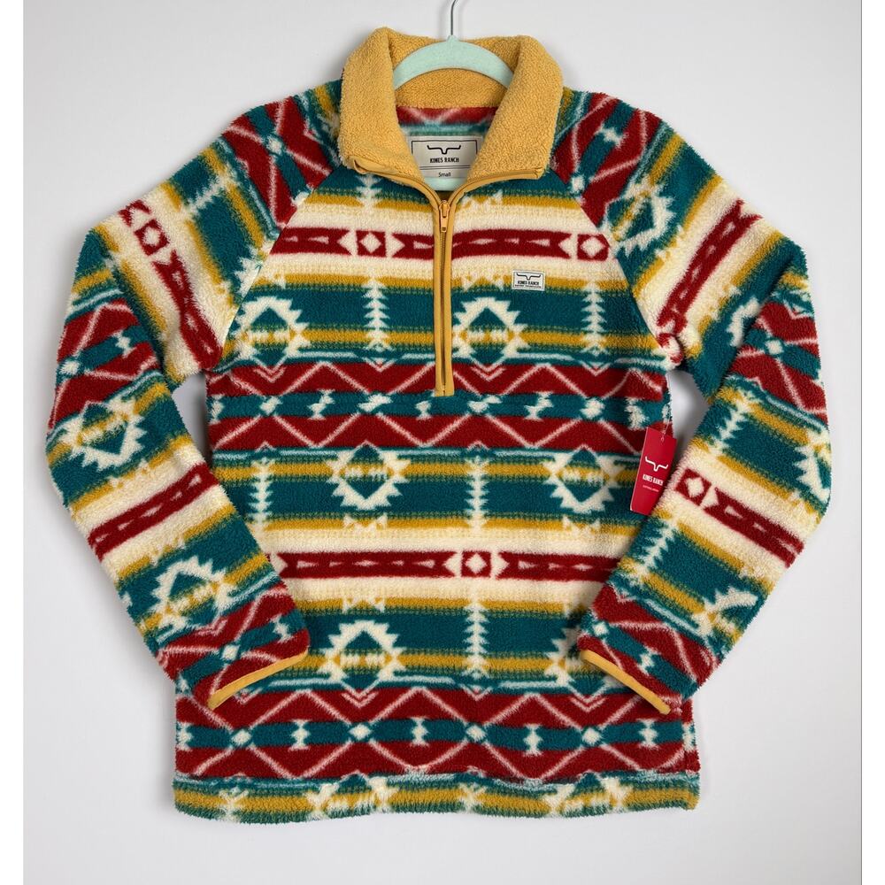 Kimes Ranch Roswell Polar Fleece Sweatshirt Matcha Teal Small Western Country